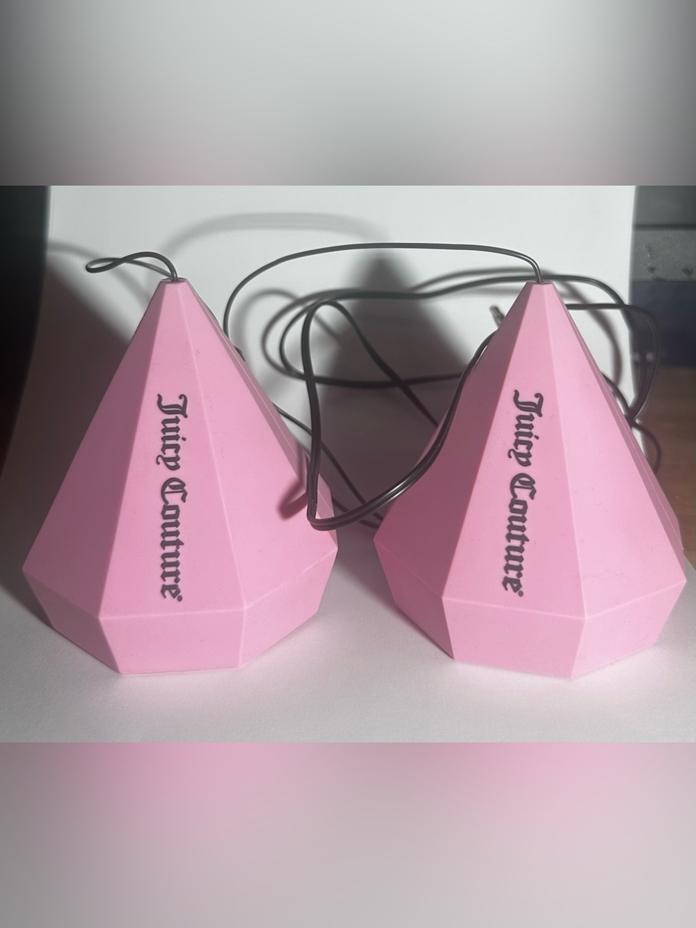 VINTAGE Juicy Couture Pink Diamond Gemstone Speakers ✨ Rare Y2K Decor (No Fade!)